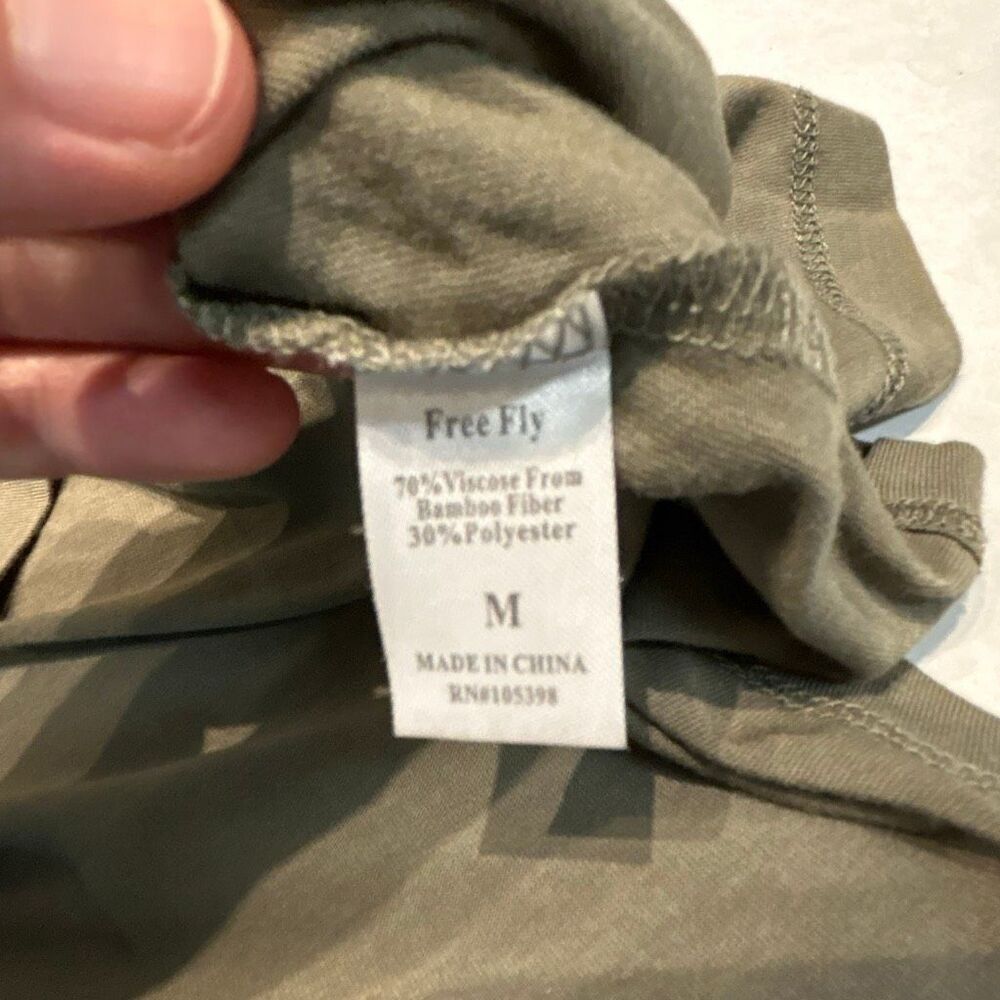 Free Fly Apparel Olive Green Long Sleeve Hooded Tee - Picture 7 of 9